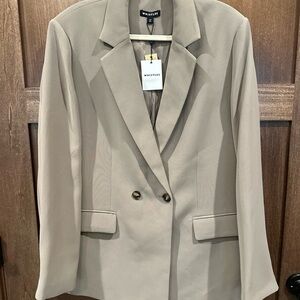 Whistles Tan Blazer Modern Tailored Suit Jacket